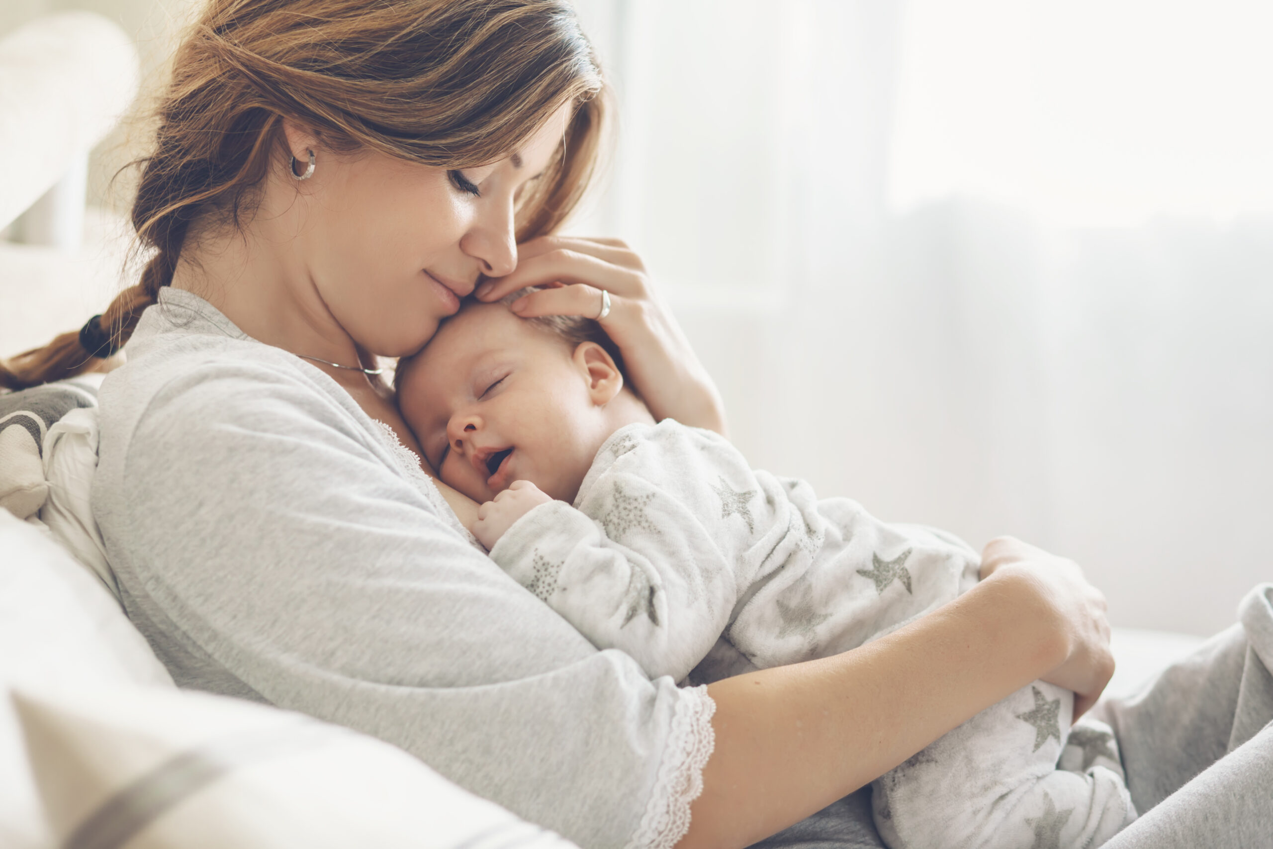 Mother holding baby